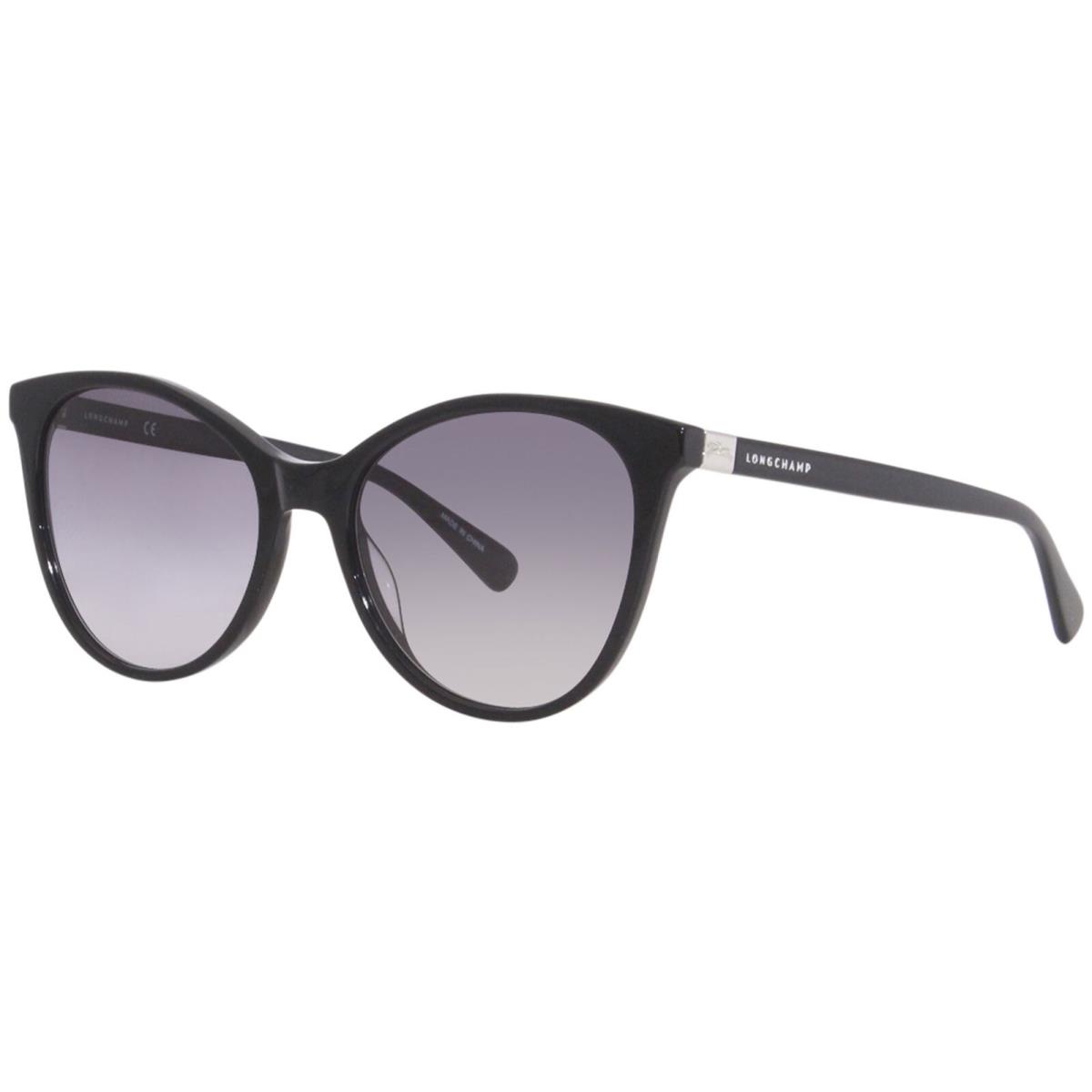 Longchamp LO688S 001 Sunglasses Women`s Black/grey Gradient Lenses Round 54mm