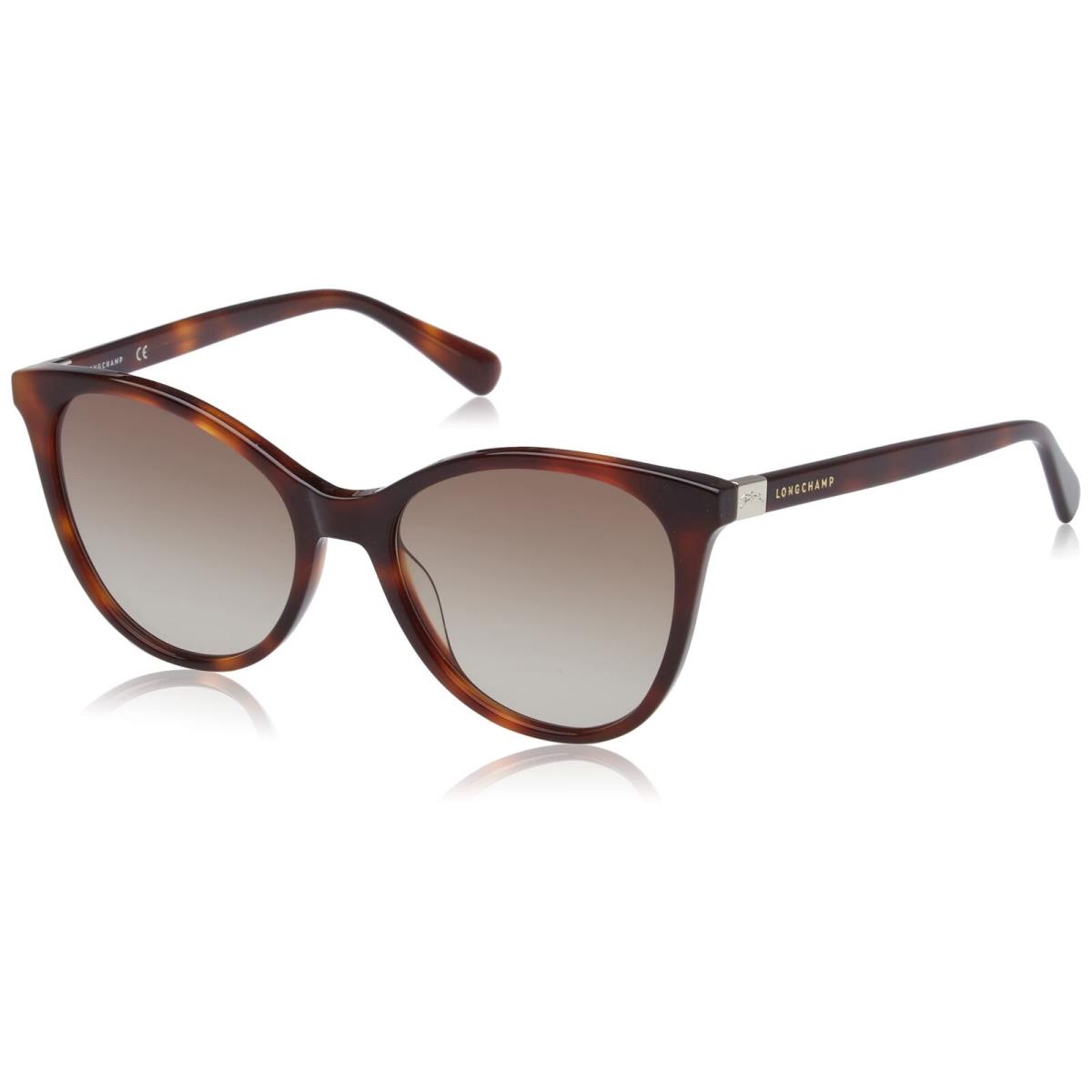 Longchamp LO 688S 214 Havana Sunglasses with Green Gradient Lenses