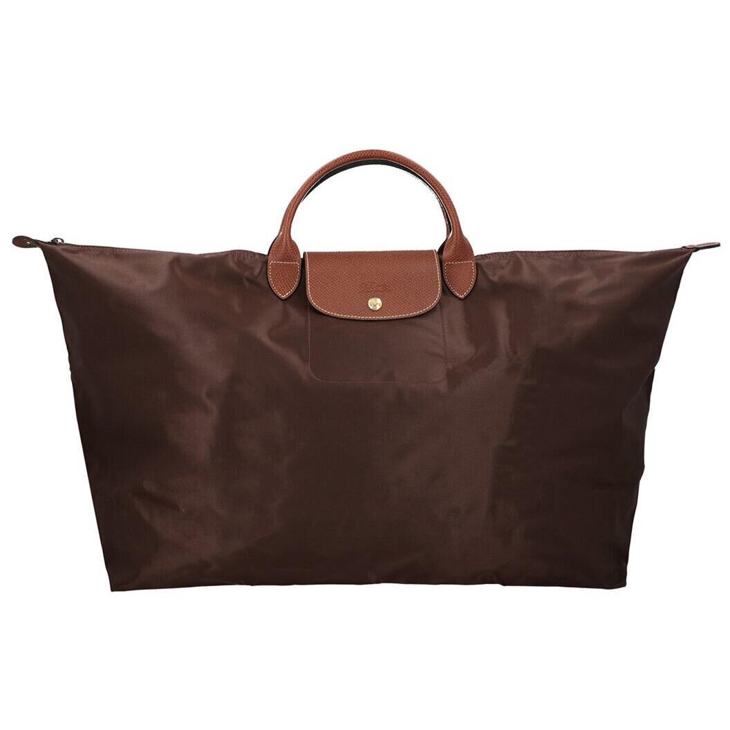 Longchamp Le Pliage Type XL Extra Large Weekender Travel Tote Ebony Brown