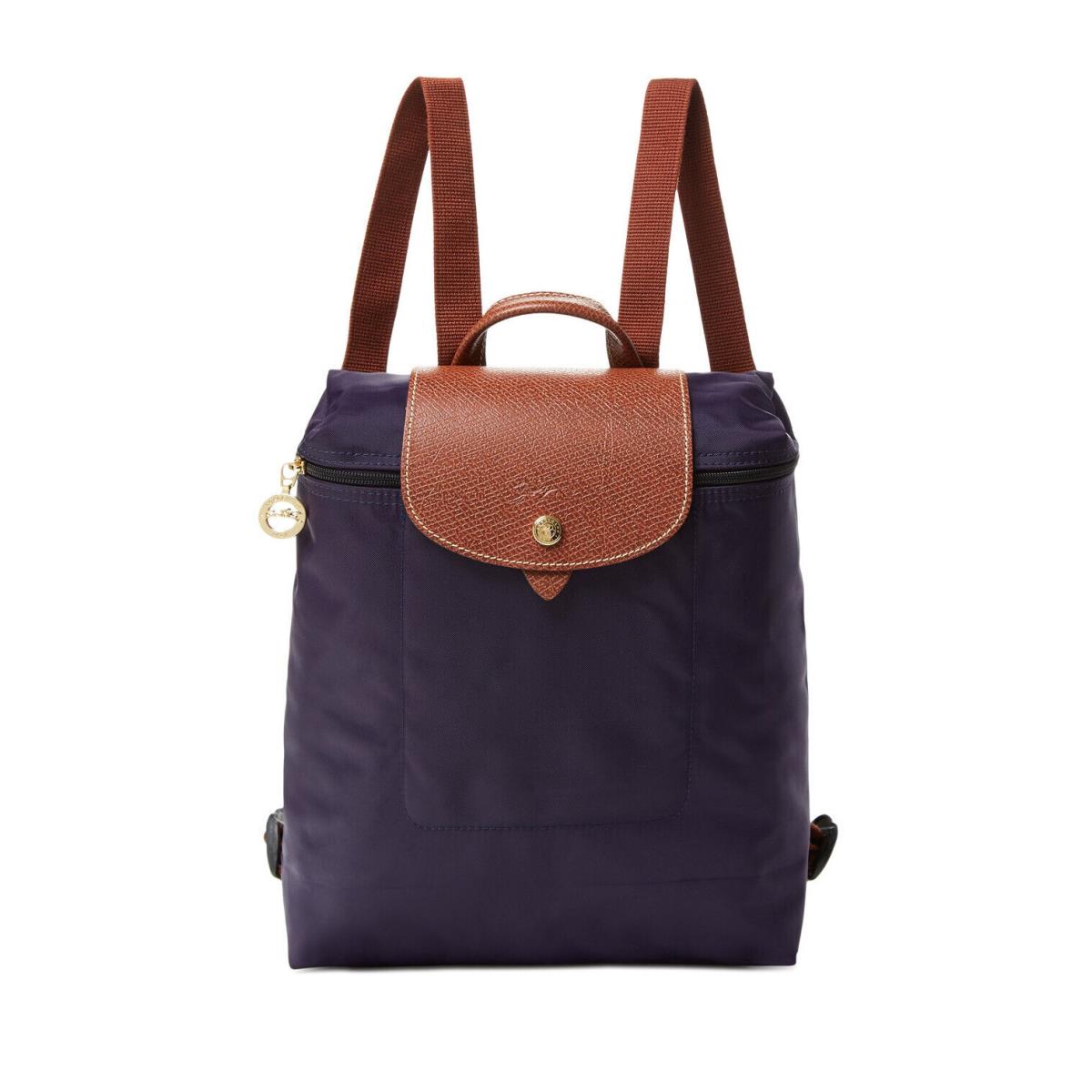 Longchamp Le Pliage Nylon Foldable Travel Backpack Bilberry Purple