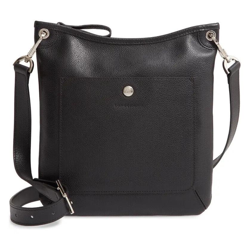 Longchamp Le Foulonne Leather Swingpack Crossbody Bag Black