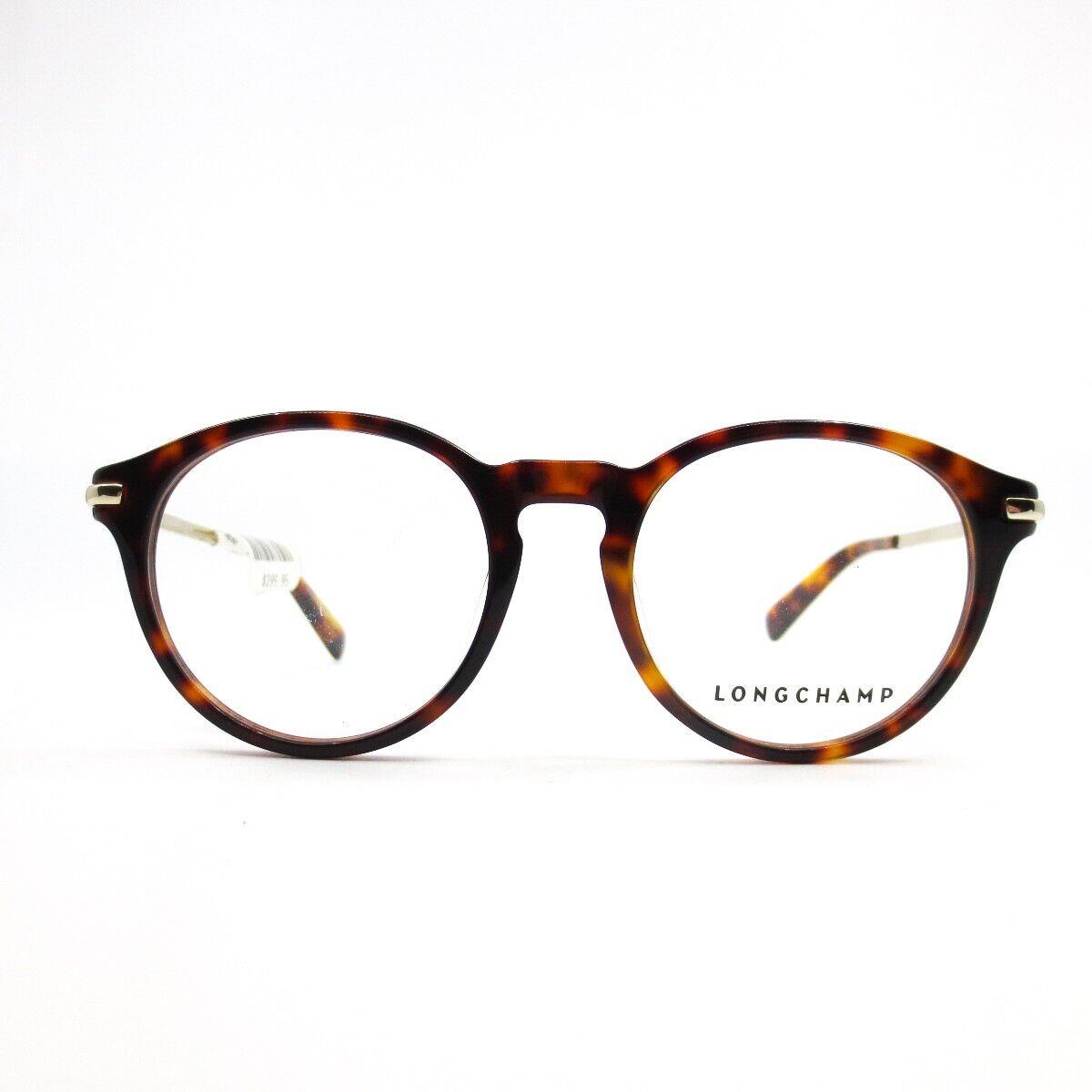 Longchamp LO2602 214 Havana Womens Round Full Rim Eyeglasses 49-19-140