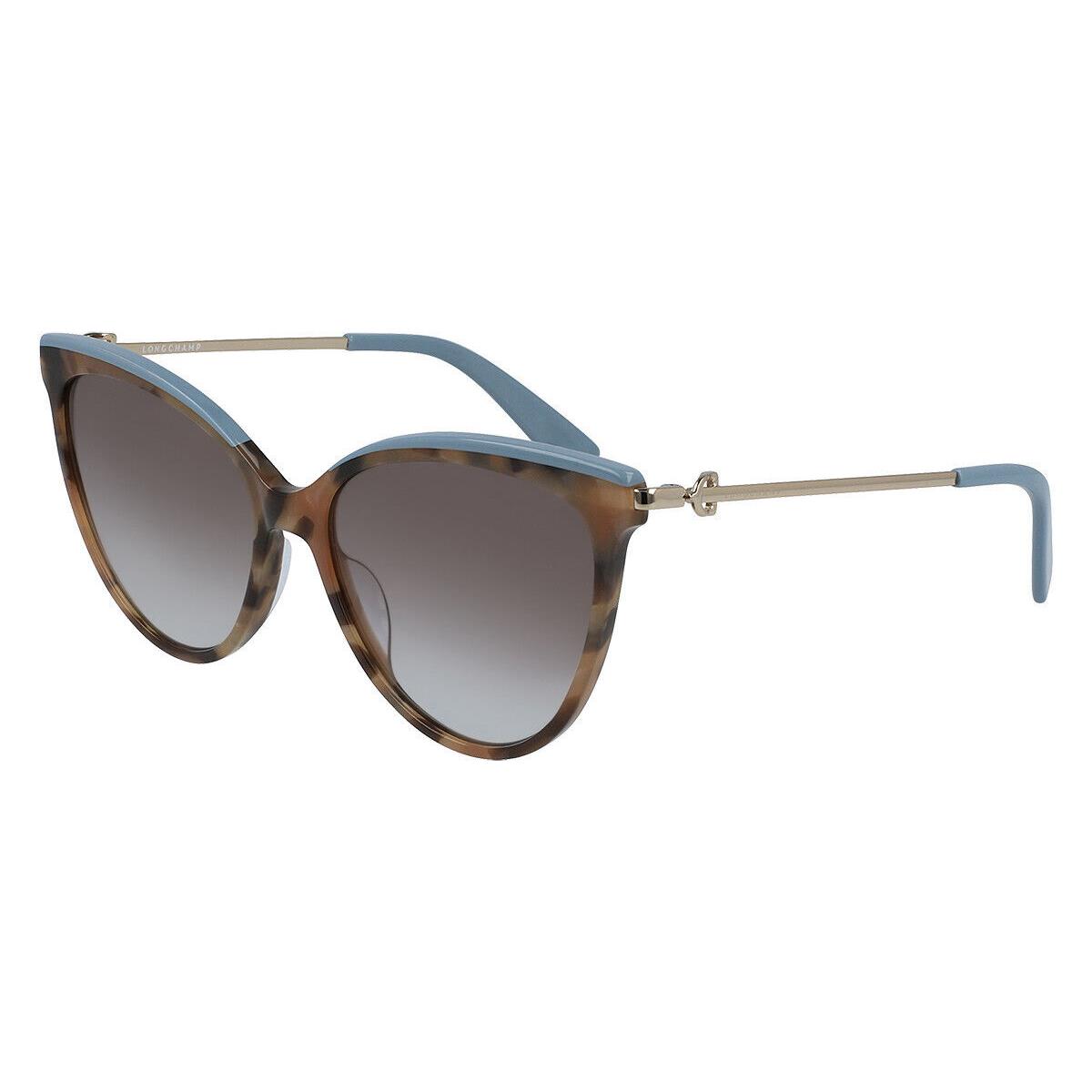 Longchamp LO 675S 231 Havana Nordic Sunglasses with Light Blue Accent - Havana Nordic, Frame: Havana & Light Blue, Lens: Brown