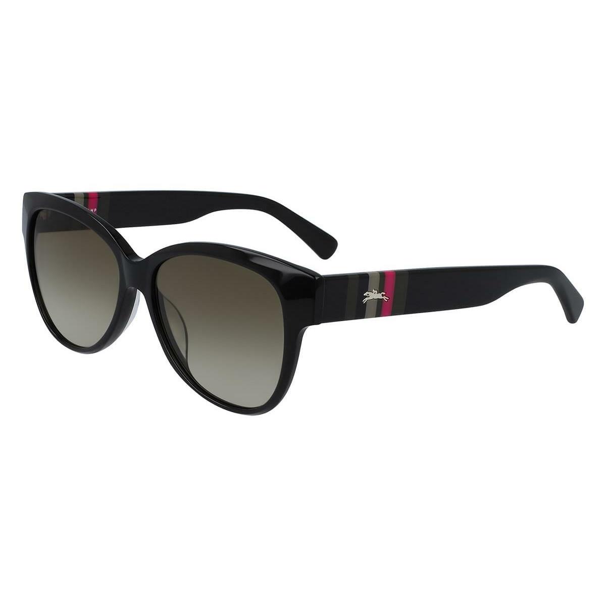 Longchamp LO635S 001 Black Sunglasses 56mm with Grey Lenses Case