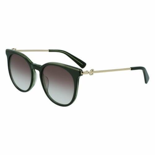 Longchamp LO 693S 300 Metallic Green Sunglasses with Brown Gradient Lenses