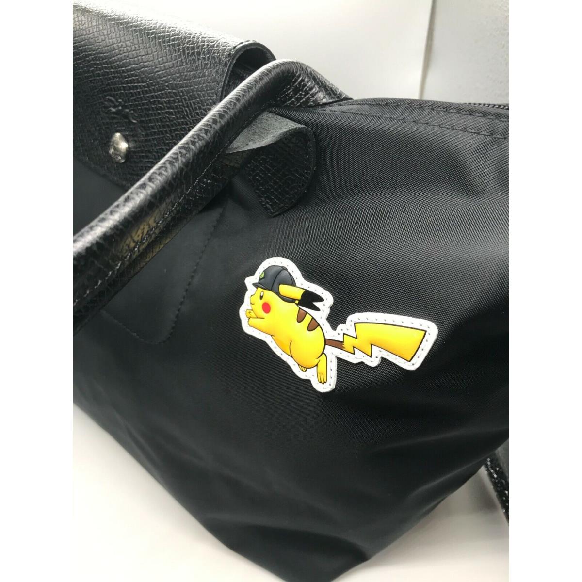 Longchamp x Pokemon Shoulder Bag Large Black Tote Detective Pikachu Rare