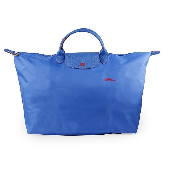 Longchamp Le Pliage 18 Club Type L Large Travel Weekender Tote Myosotis Blue