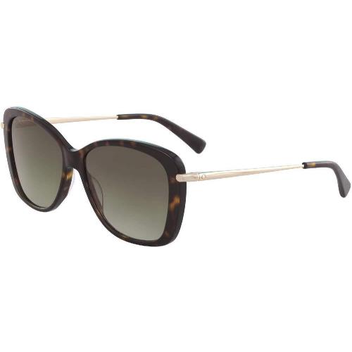 Longchamp LO 616S 213 Dark Havana Sunglasses with Green Gradient Lenses