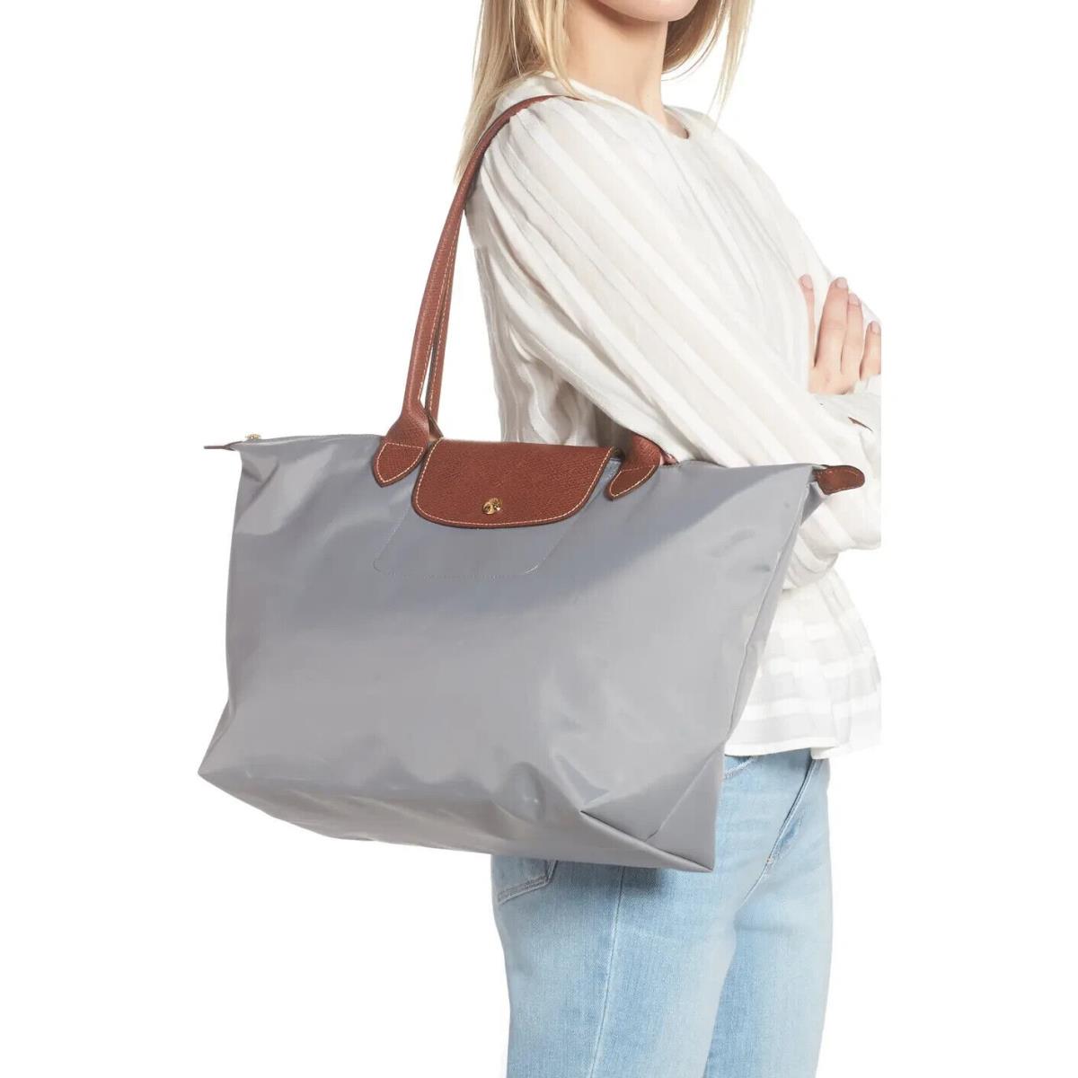 Longchamp Le Pliage Large Nylon Shouler Tote 1899089P51 Grey Fash Brands