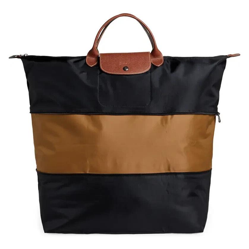 Longchamp Le Pliage Type L Expandable Large Short Handle Travel Tote Black