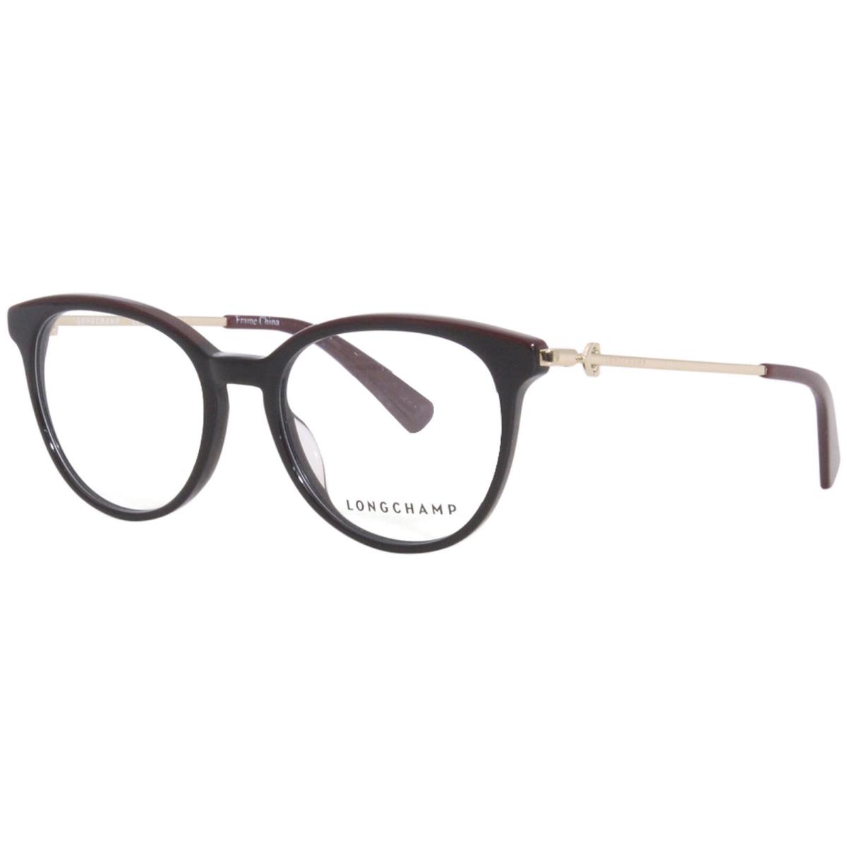 Longchamp LO2667 001 Eyeglasses Women`s Black Full Rim Round Optical Frame 51mm