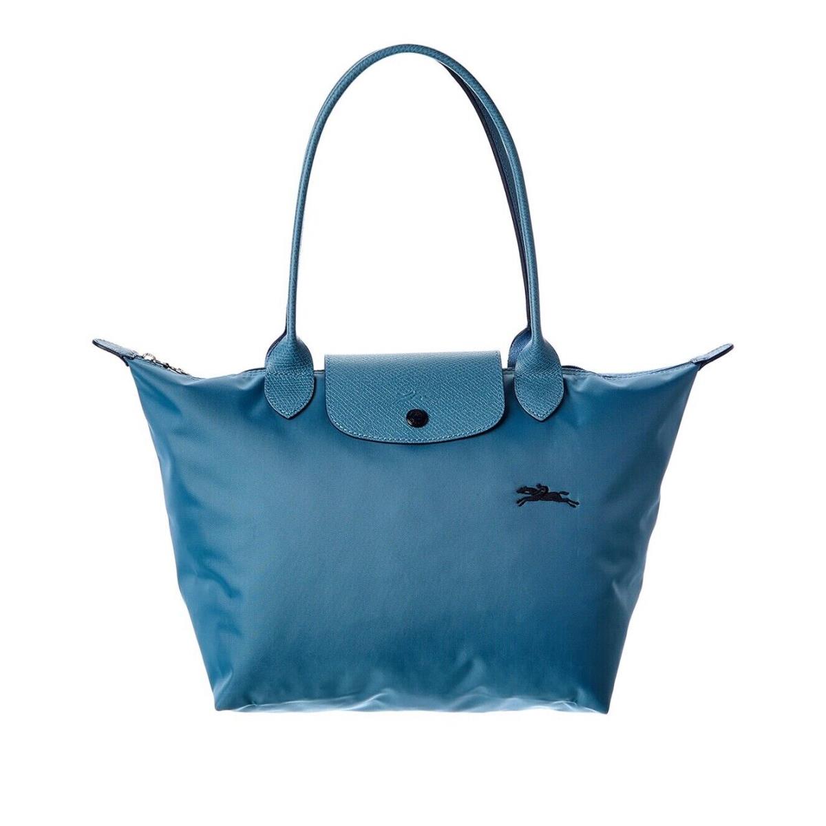 Longchamp Le Pliage Club Small Medium Shoulder Tote Thunderstorm Teal Blue