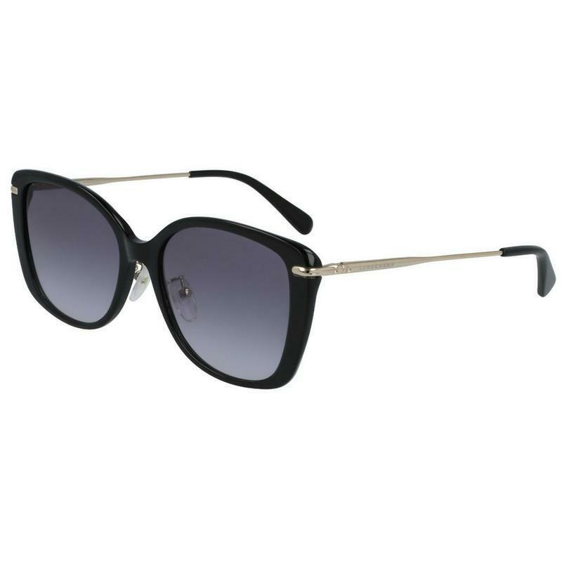 Longchamp LO654SA 001 Black Gold Sunglasses with Longchamp Case