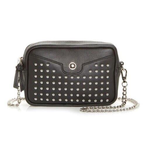 Longchamp Mademoiselle Rock Studded Leather Crossbody Camera Bag in Black