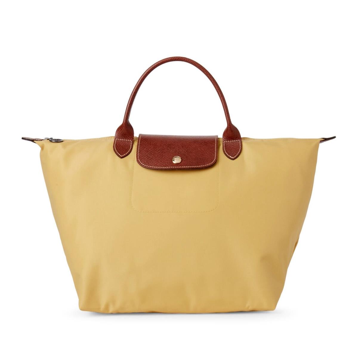 Longchamp Le Pliage Type M Med Short Handle Tote Curry Yellow