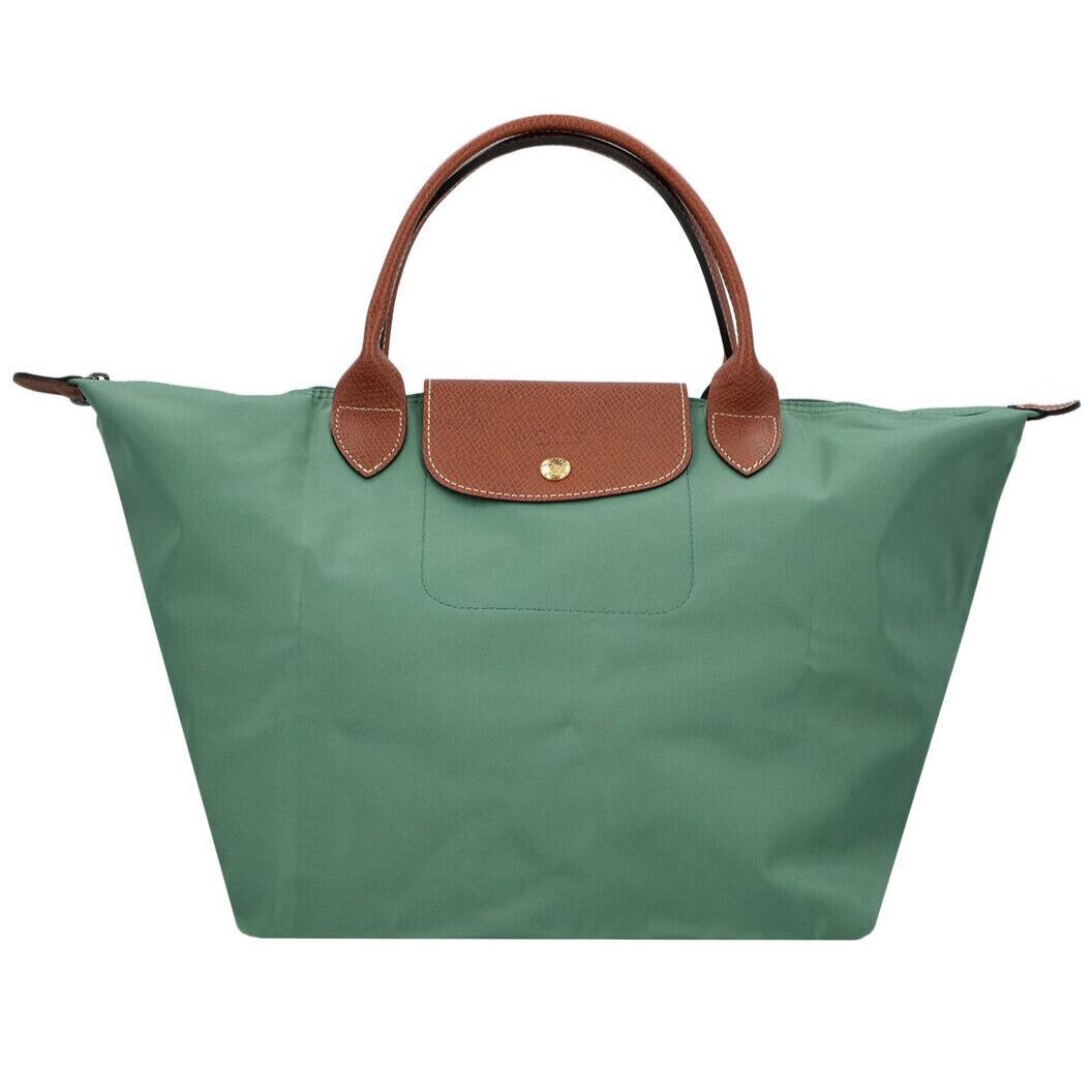 Longchamp Le Pliage Type M Medium Short Handle Travel Tote Sage Green