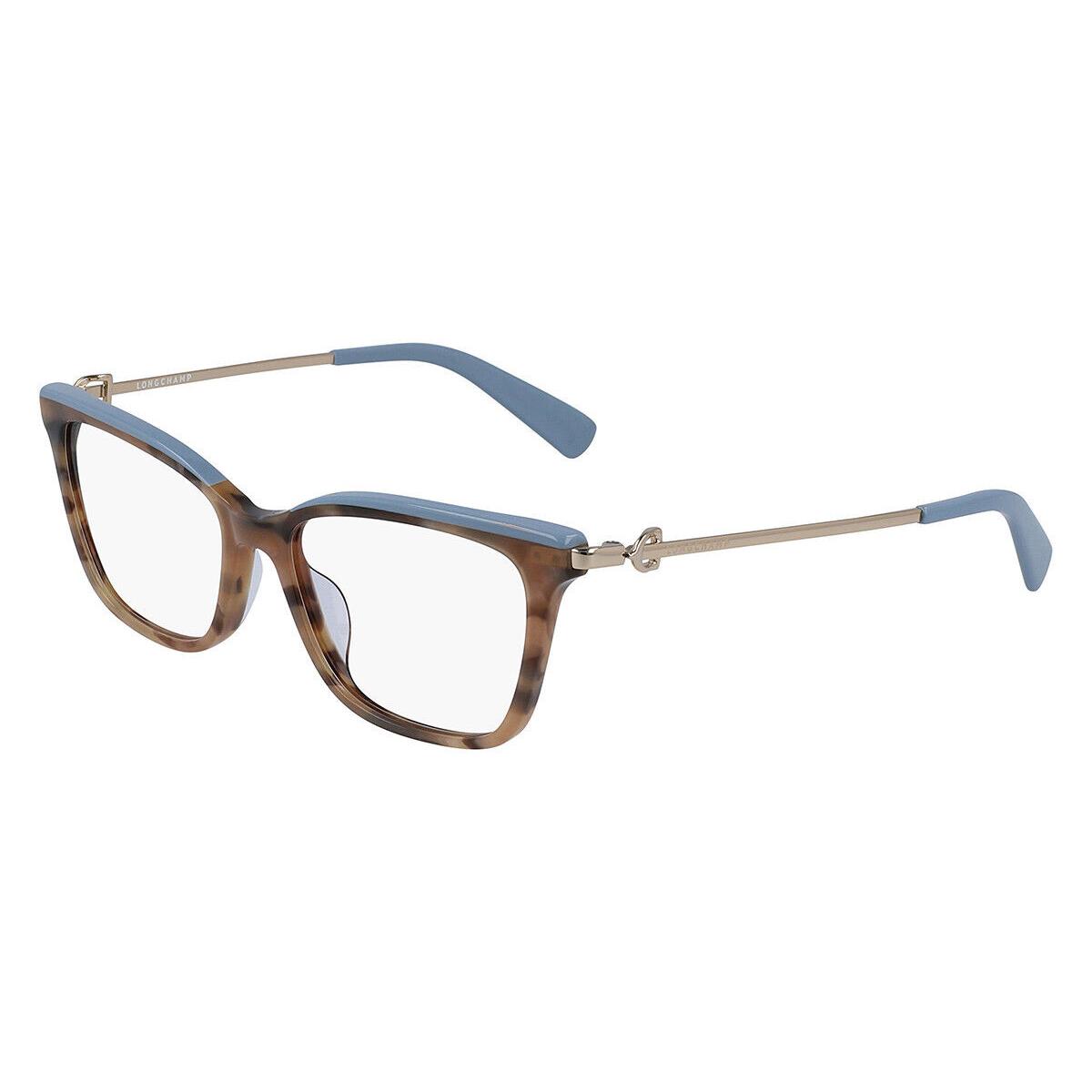 Longchamp LO 2668 102 Ivory Havana Light Blue Eyeglasses 52/16/140