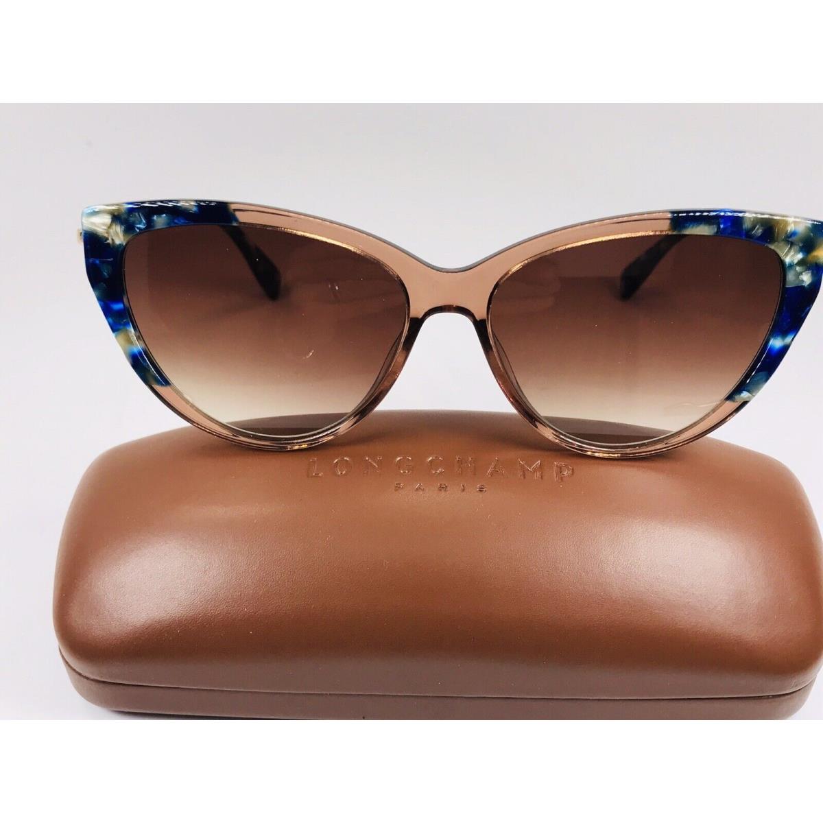 Longchamp LO637S 272 with Blue Marble Sunglasses 56mm with Case