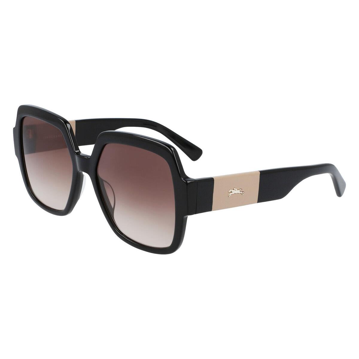 Longchamp LO 672S 001 Black Sunglasses with Brown Gradient Lenses