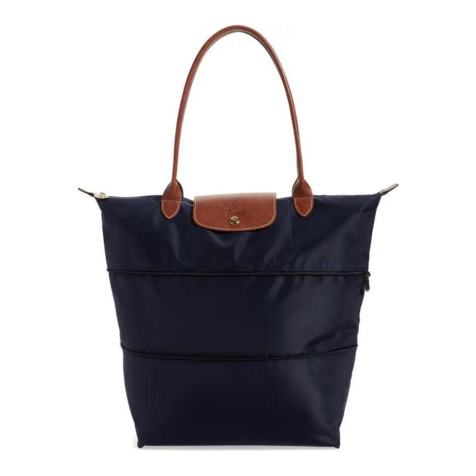 Longchamp Le Pliage Expandable Large Shoulder Tote Marine Navy Made i France