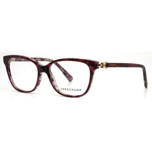 Longchamp LO2631 513 Marble Purple Womens Semi Cat Eye Eyeglasses 52-15-140