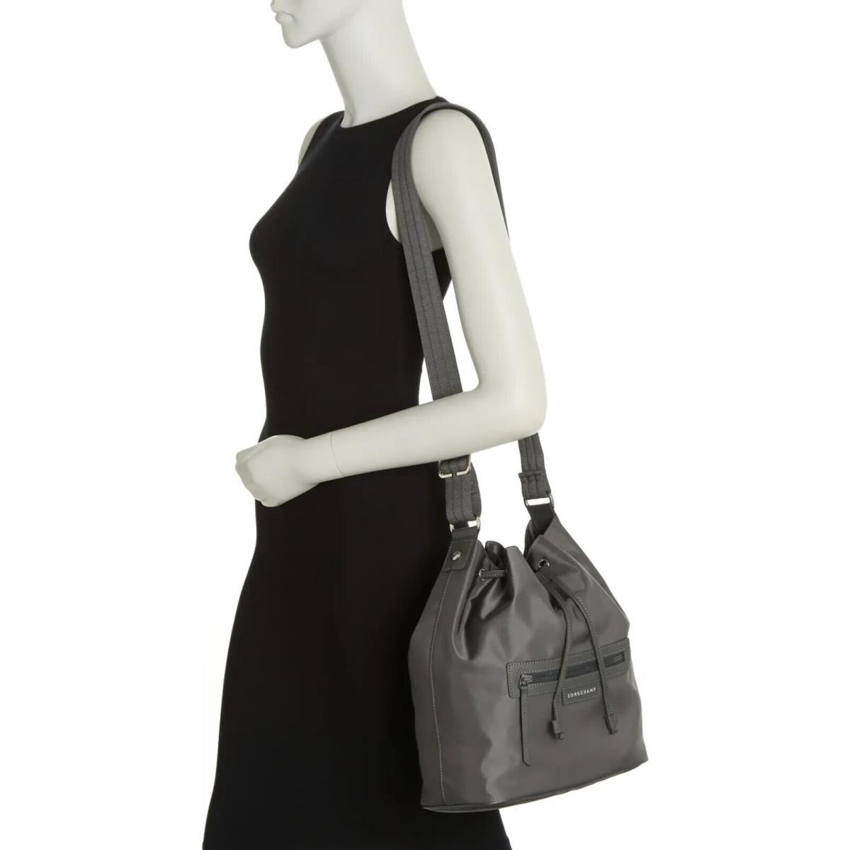 Longchamp Neo Bucket Recycled Polyamide Canvas Bag Grey