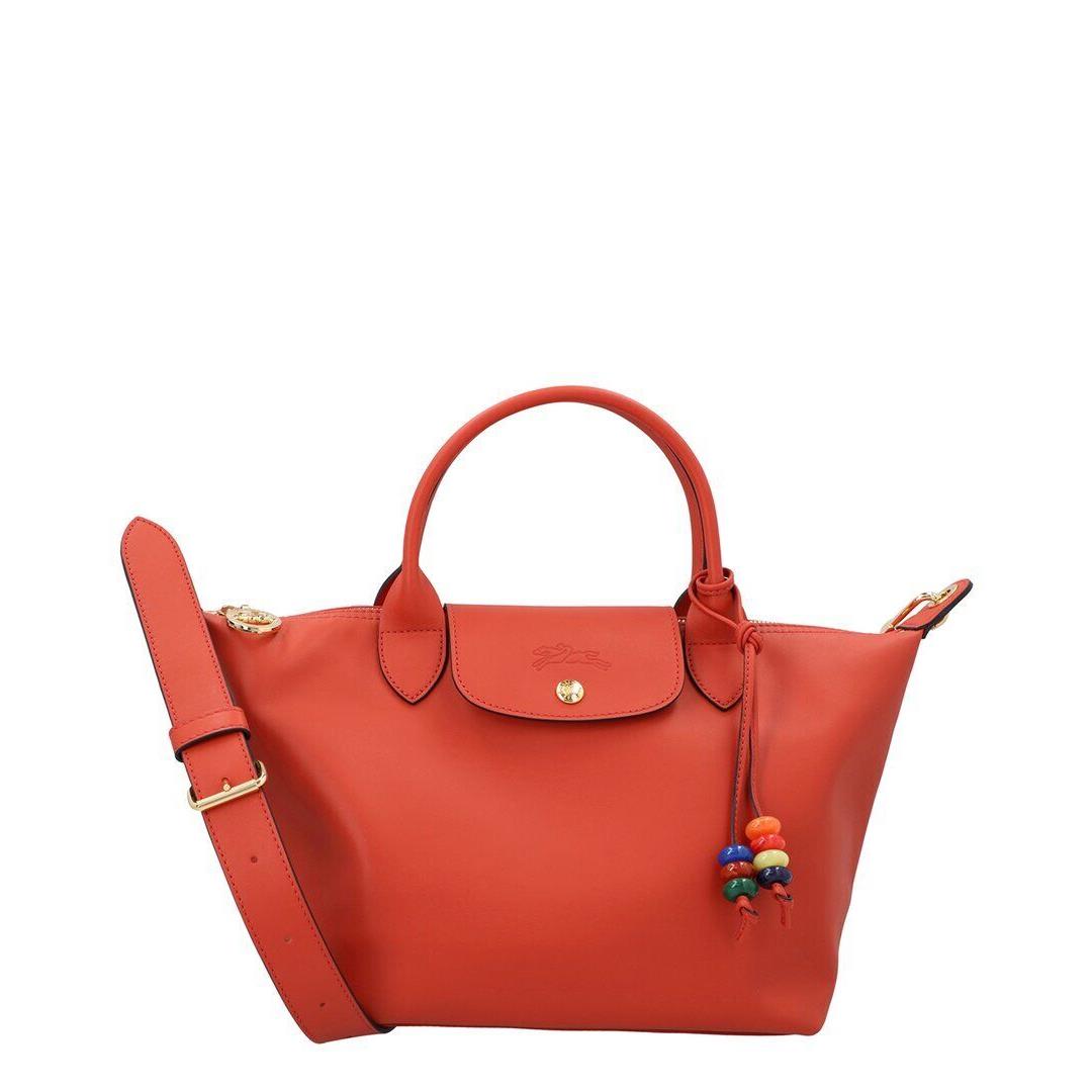 Longchamp Le Pliage Xtra Top Handle Leather Bag Women`s Red