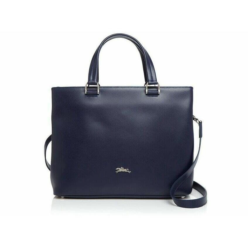 Longchamp Honore 404 Leather Satchel Bag Navy Blue France Made Authentc