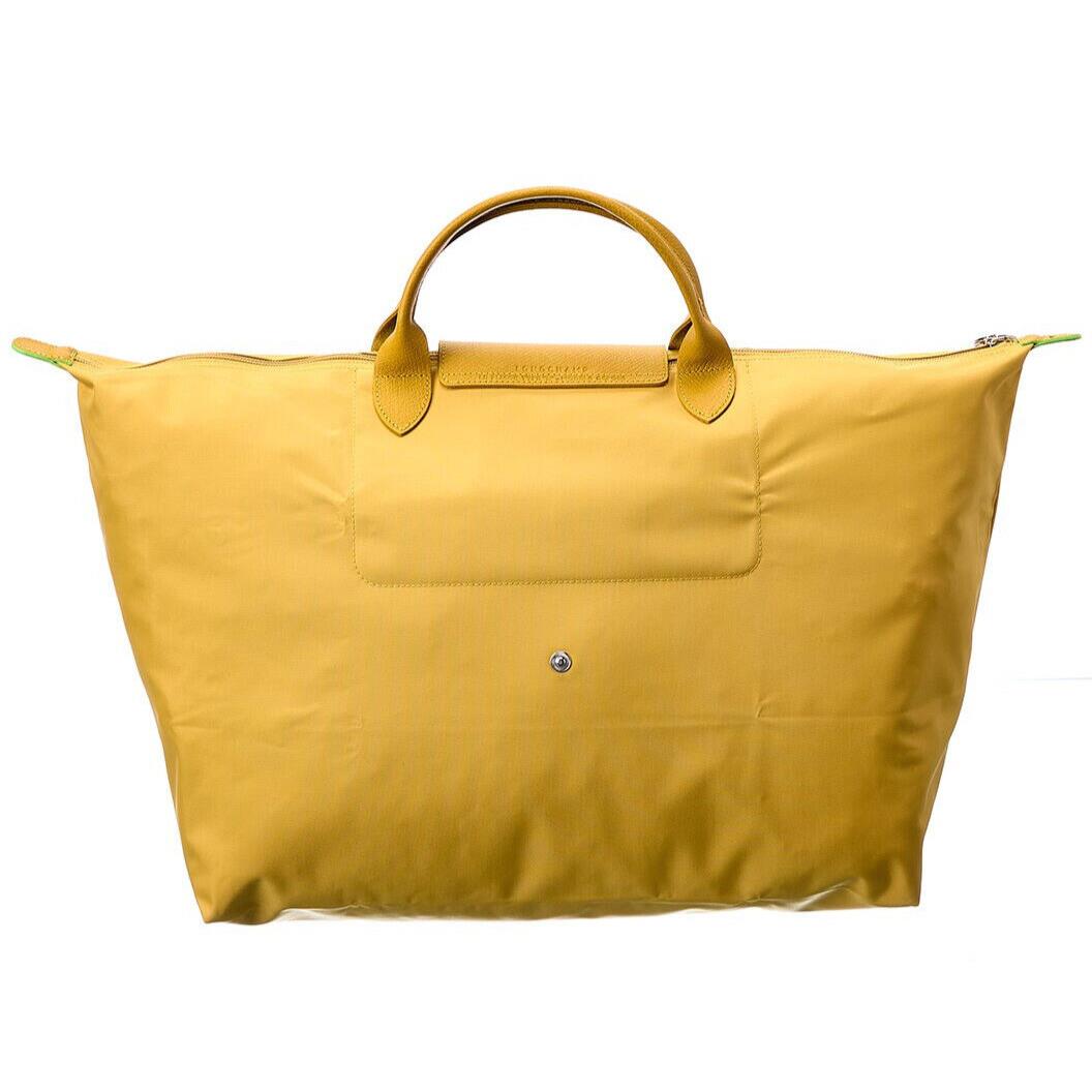 Longchamp Le Pliage Green 18 Type L Large Weekender Travel Tote Corn Yellow