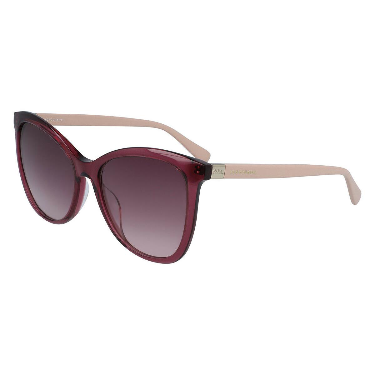 Longchamp LO648S 515 Crystal Purple Sunglasses with Rose Gradient Lenses