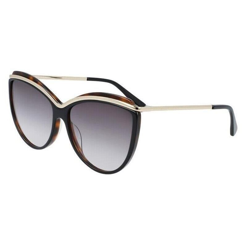 Longchamp LO676S 010 60mm Black Havana Grey Gradient Women`s Big Sunglasses