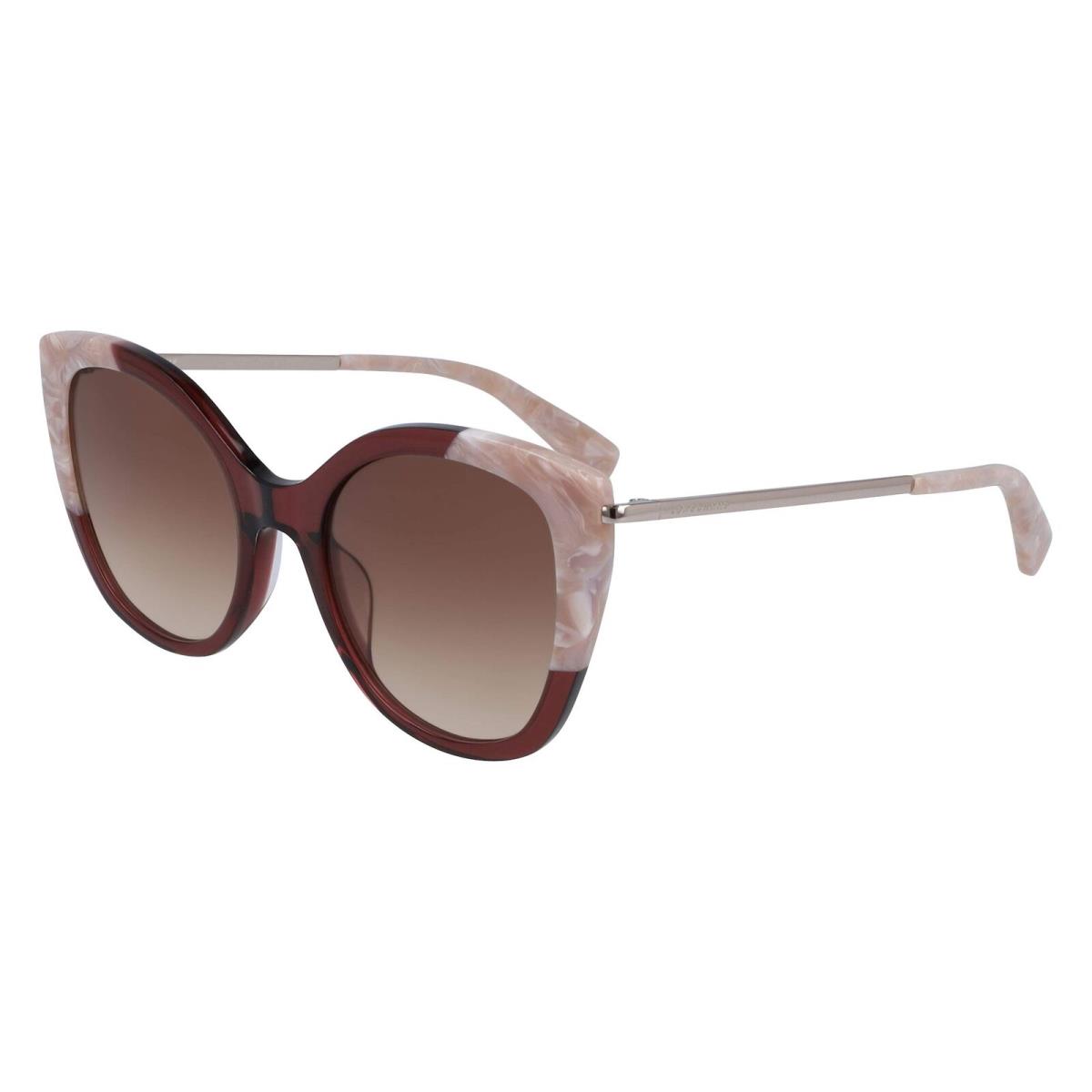 Longchamp LO 636S 611 Ruby Pink Marble Sunglasses with Brown Lenses