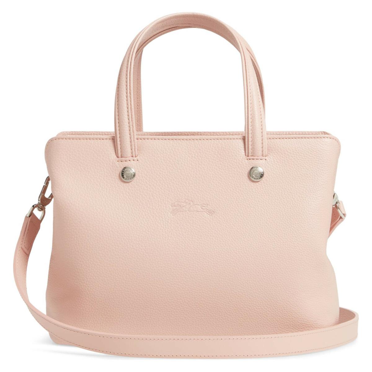 Longchamp Le Foulonne Leather Satchel Crossbody Bag Powder Pink