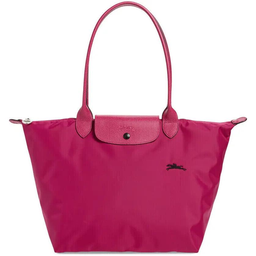 Longchamp Le Pliage Club Medium Small Nylon Shoulder Tote Fuchsia