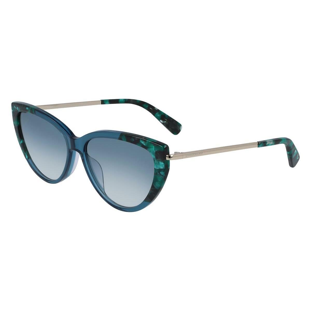 Longchamp LO637S 424 Crustal Blue Green Sunglasses 56mm with Case