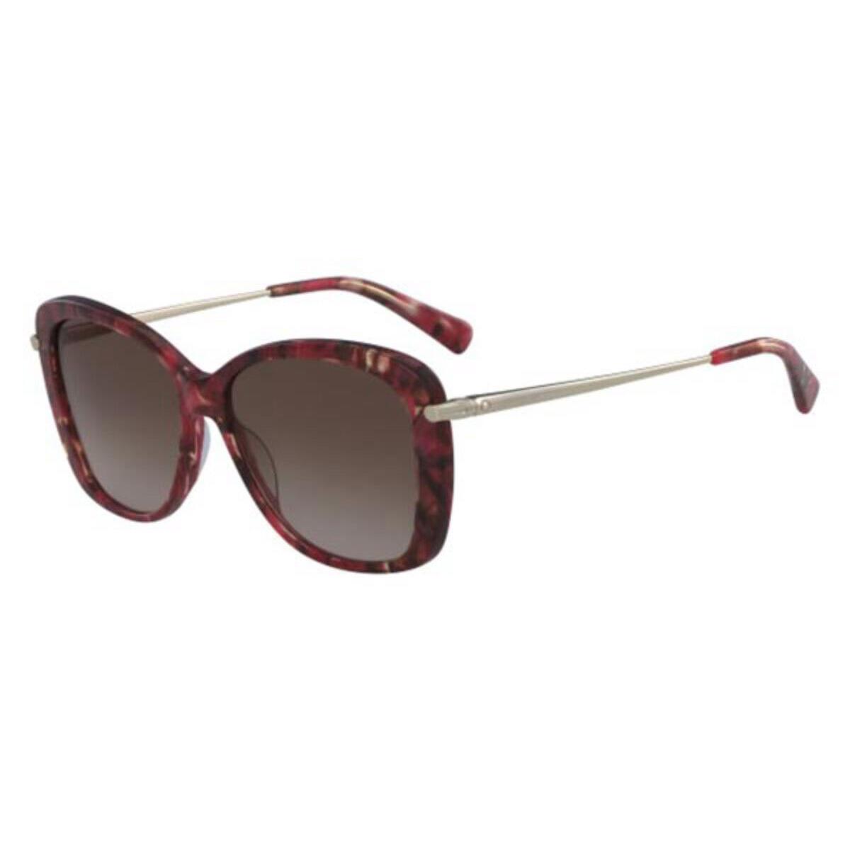 Longchamp LO616S 253 Marble Red Brown Sunglasses w/ Brown Gradient Lenses