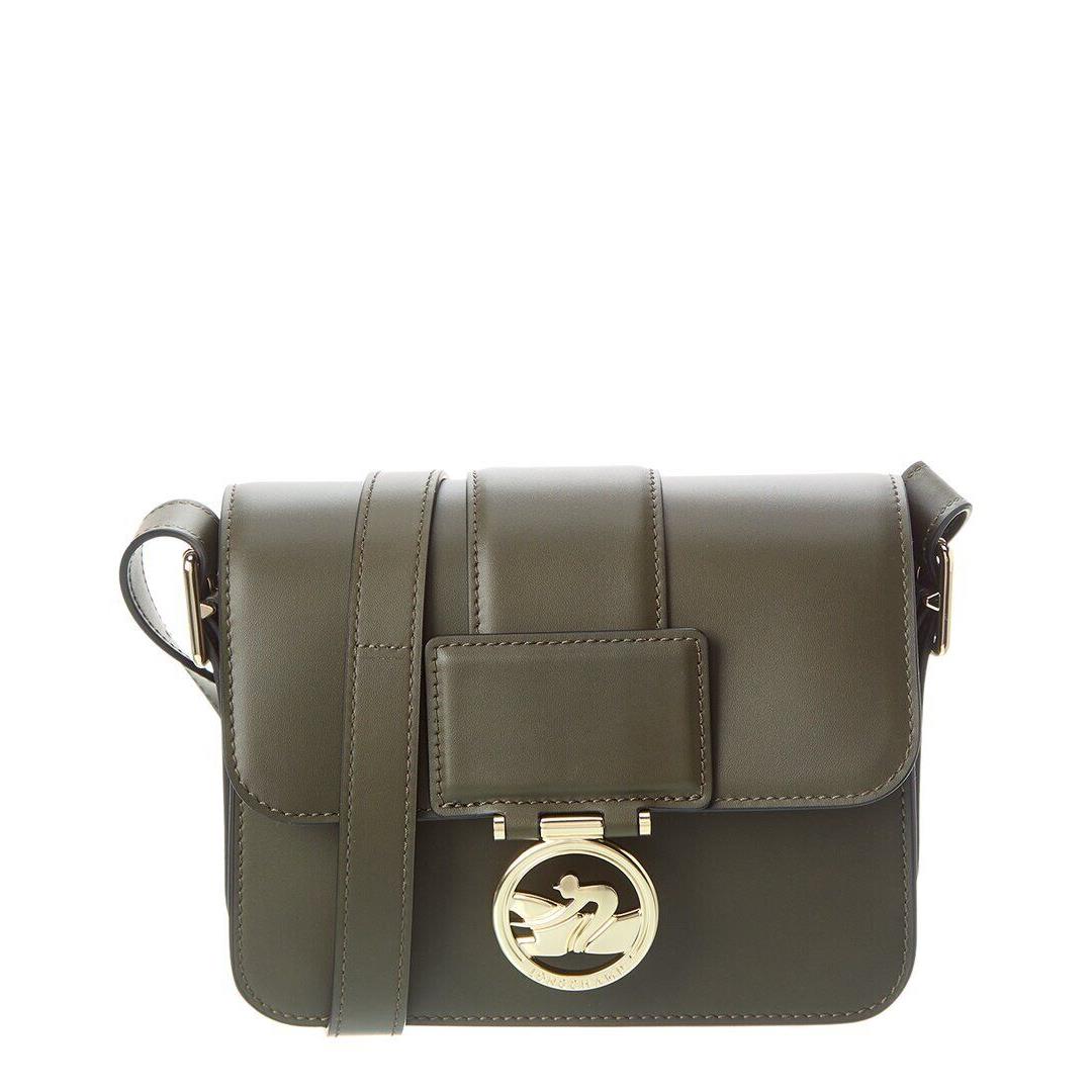 Longchamp Box-trot Leather Shoulder Bag Women`s Green