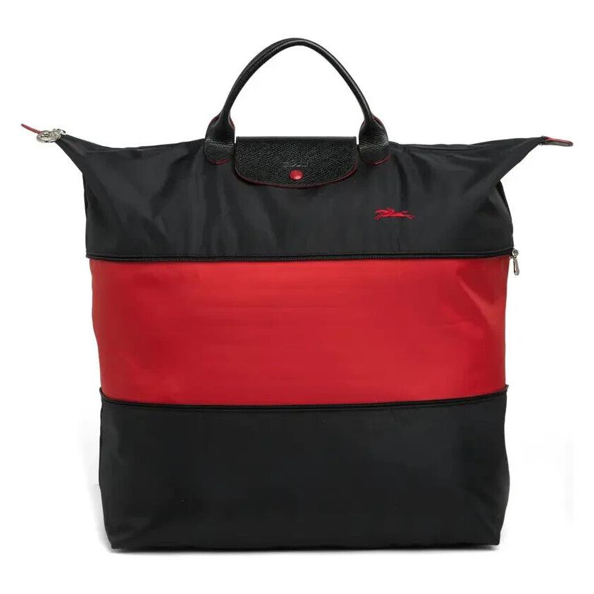 Longchamp Le Pliage Type L Expandable Large Short Handle Travel Tote Black