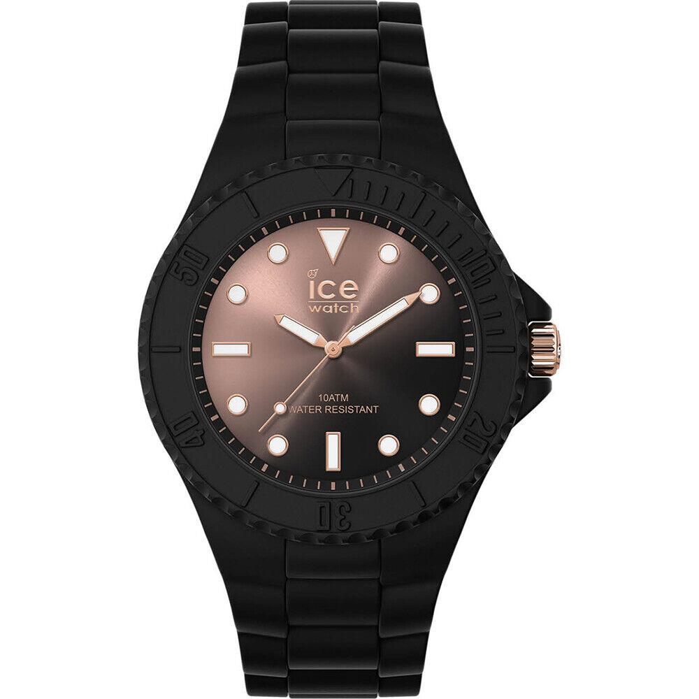 Ice Generation Black Stainless Steel Case Silicone Strap Unisex Watch. 019157