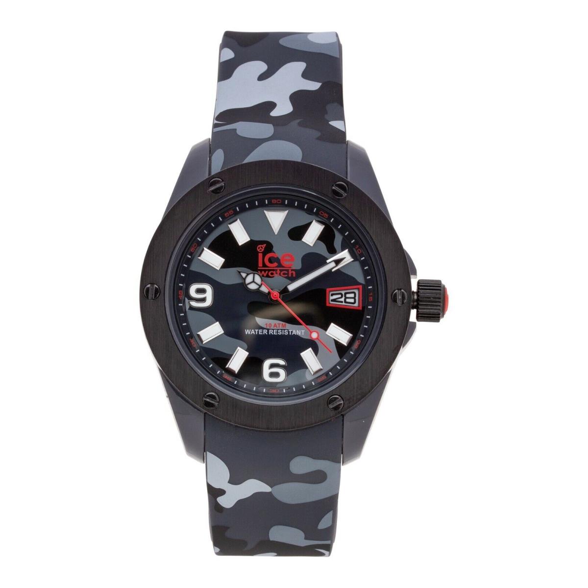 Ice IA.BK.XL.R.11 Men`s 44mm Tri-color Gray Camo Rubber Quartz Watch