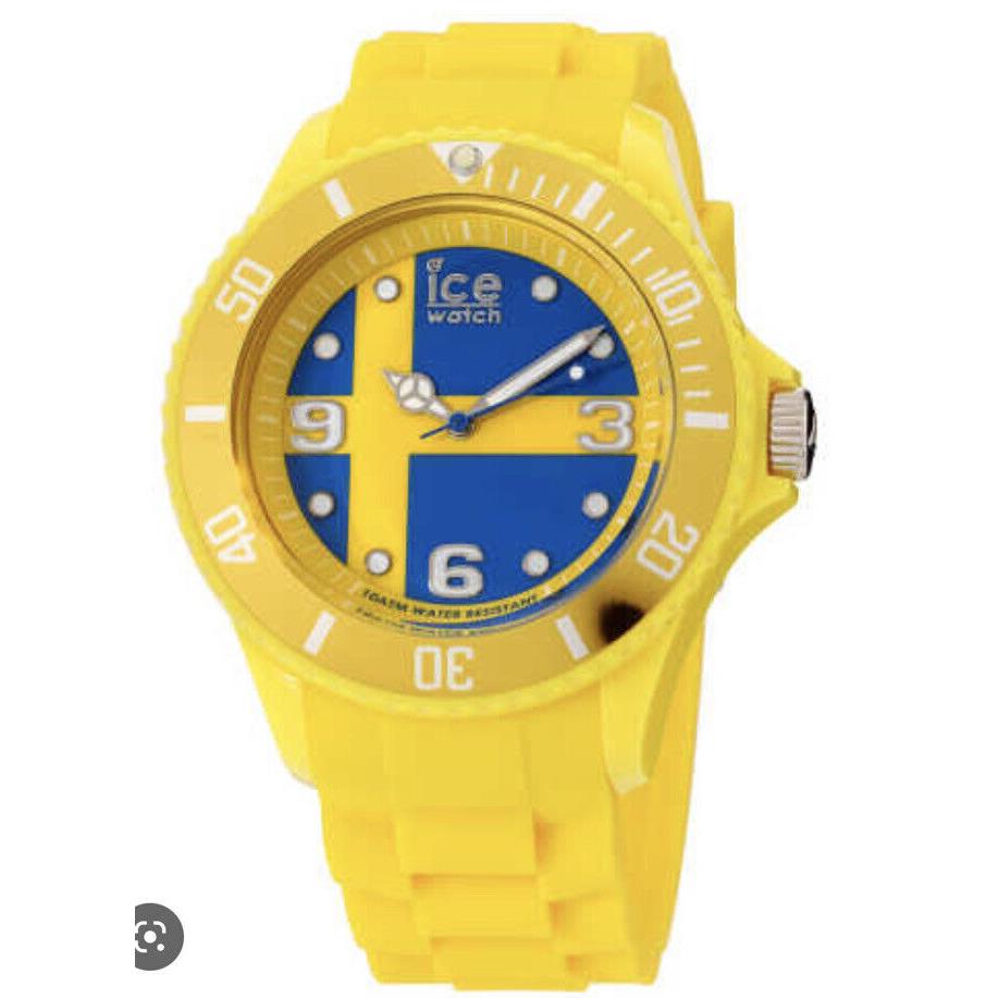 2012 Ice World Sweden Edition Big Unisex Yellow Blue Analogue Watch