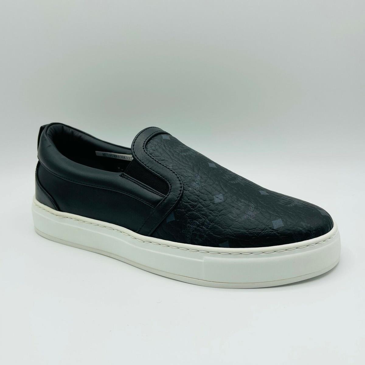 Mcm Women`s Black Visetos Logo Low-top Slip-on Sneaker MES9SMM40BK