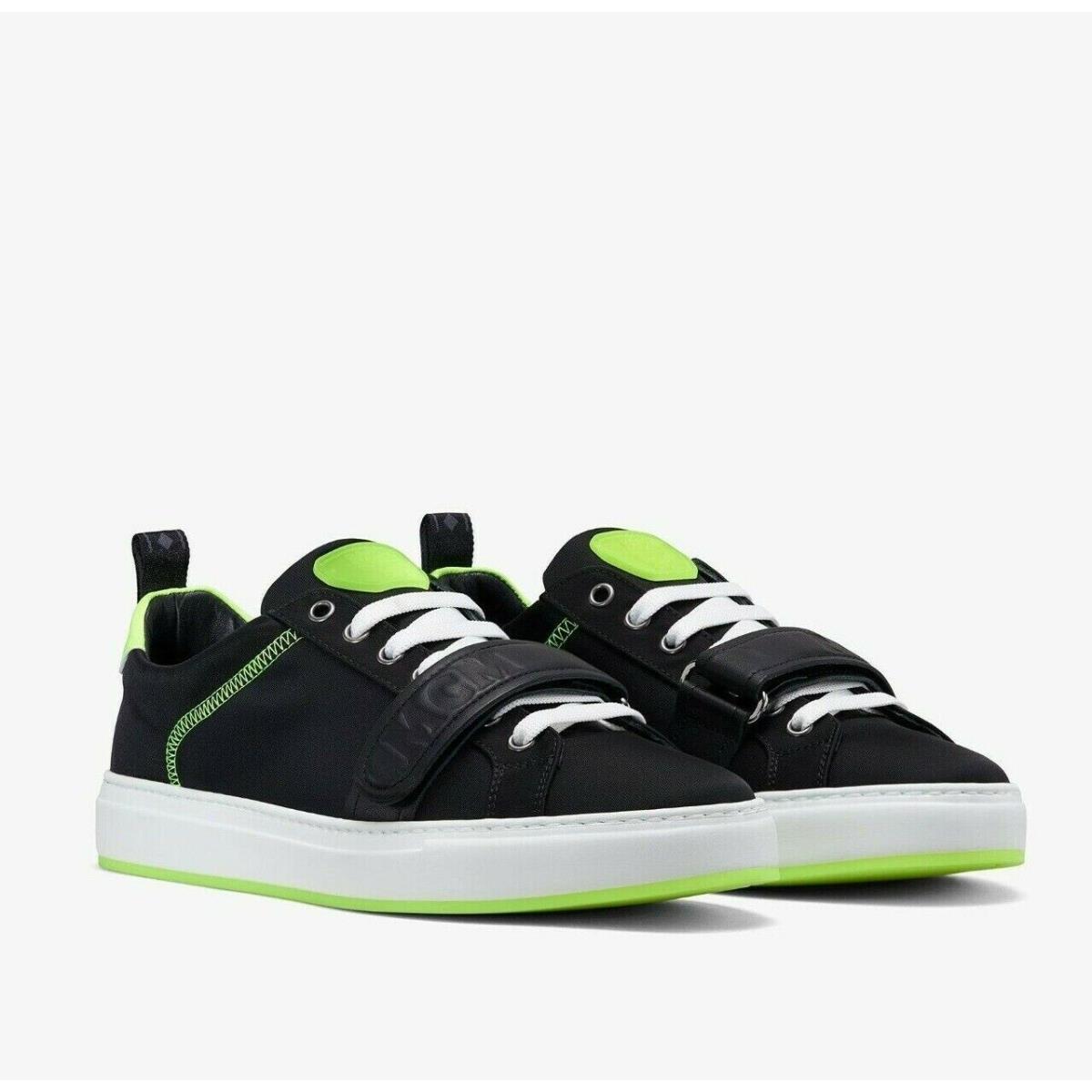 Mcm Women`s Black Nylon Neon Green Low-top Sneaker with Strap MES9AMM68BK