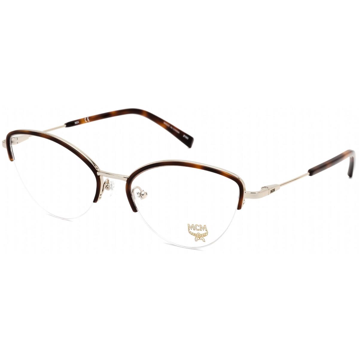 Mcm Women`s Eyeglasses Clear Lens Havana/light Gold Cat Eye Frame MCM2142 214