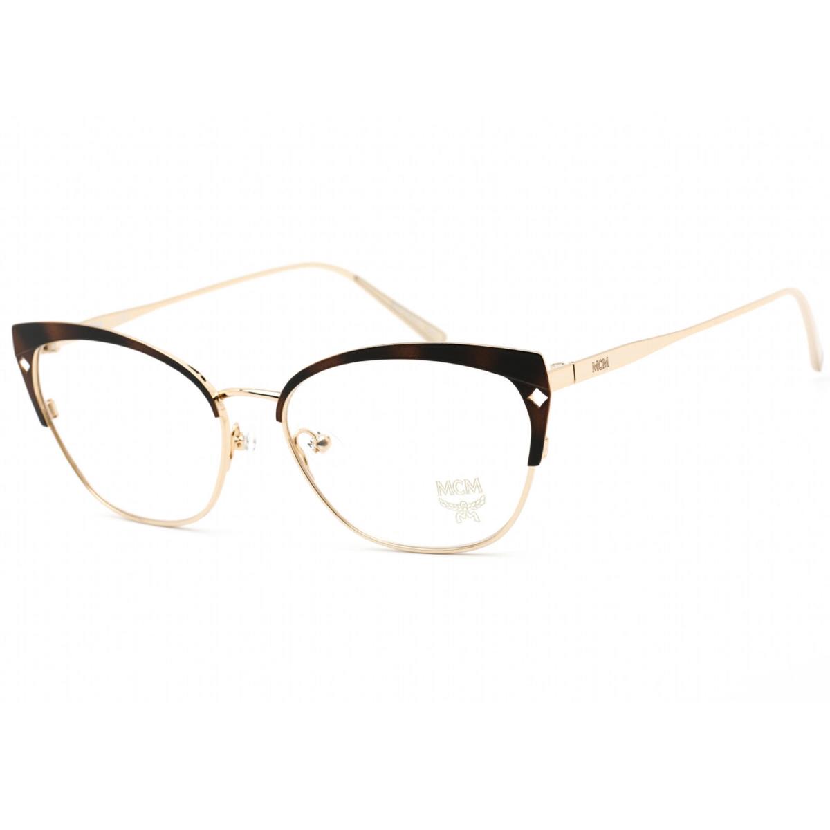 Mcm Women`s Eyeglasses Clear Demo Lens Gold/havana Cat Eye Frame MCM2113 723