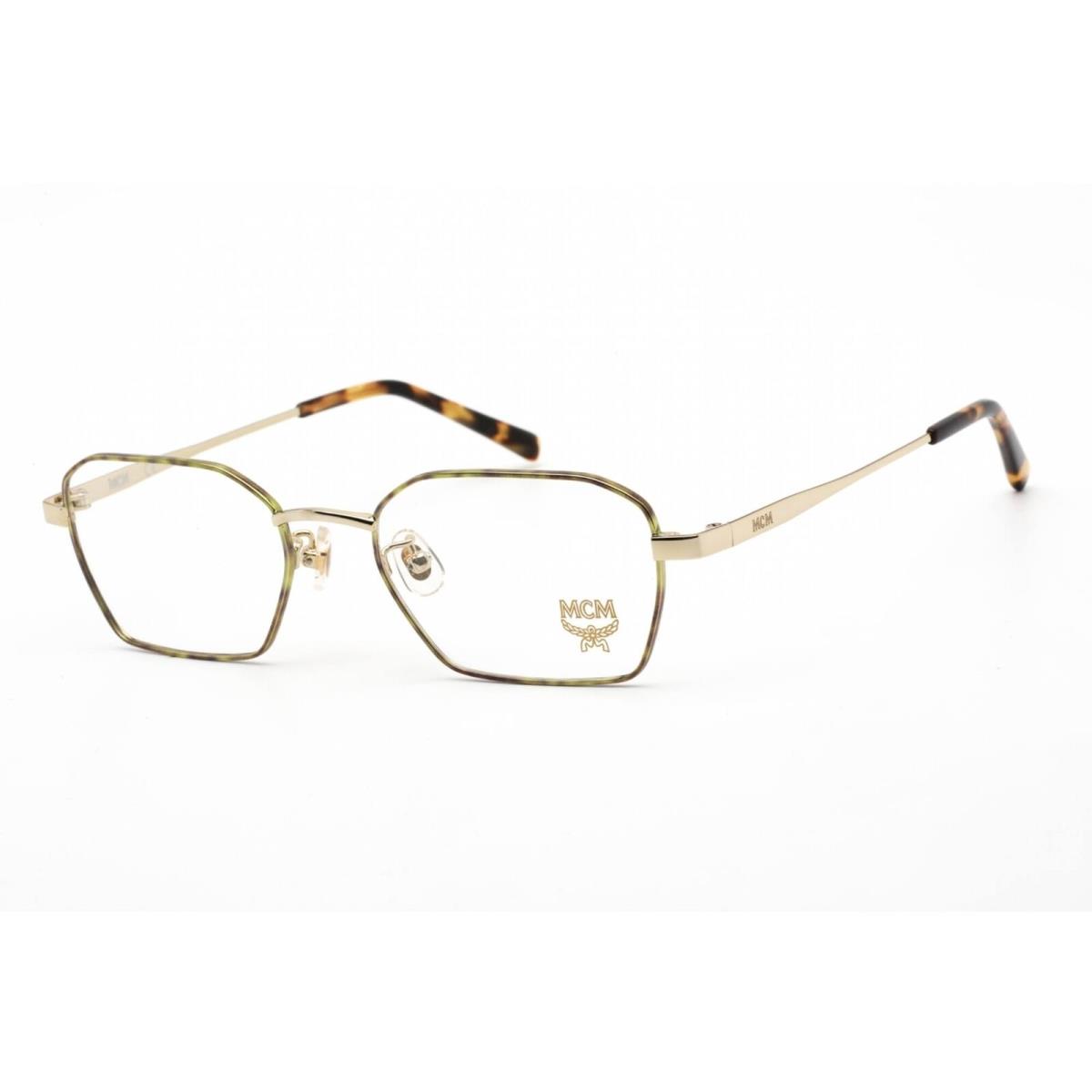 Mcm Unisex Eyeglasses Clear Demo Lens Shiny Gold/green Havana Metal MCM2130A 712