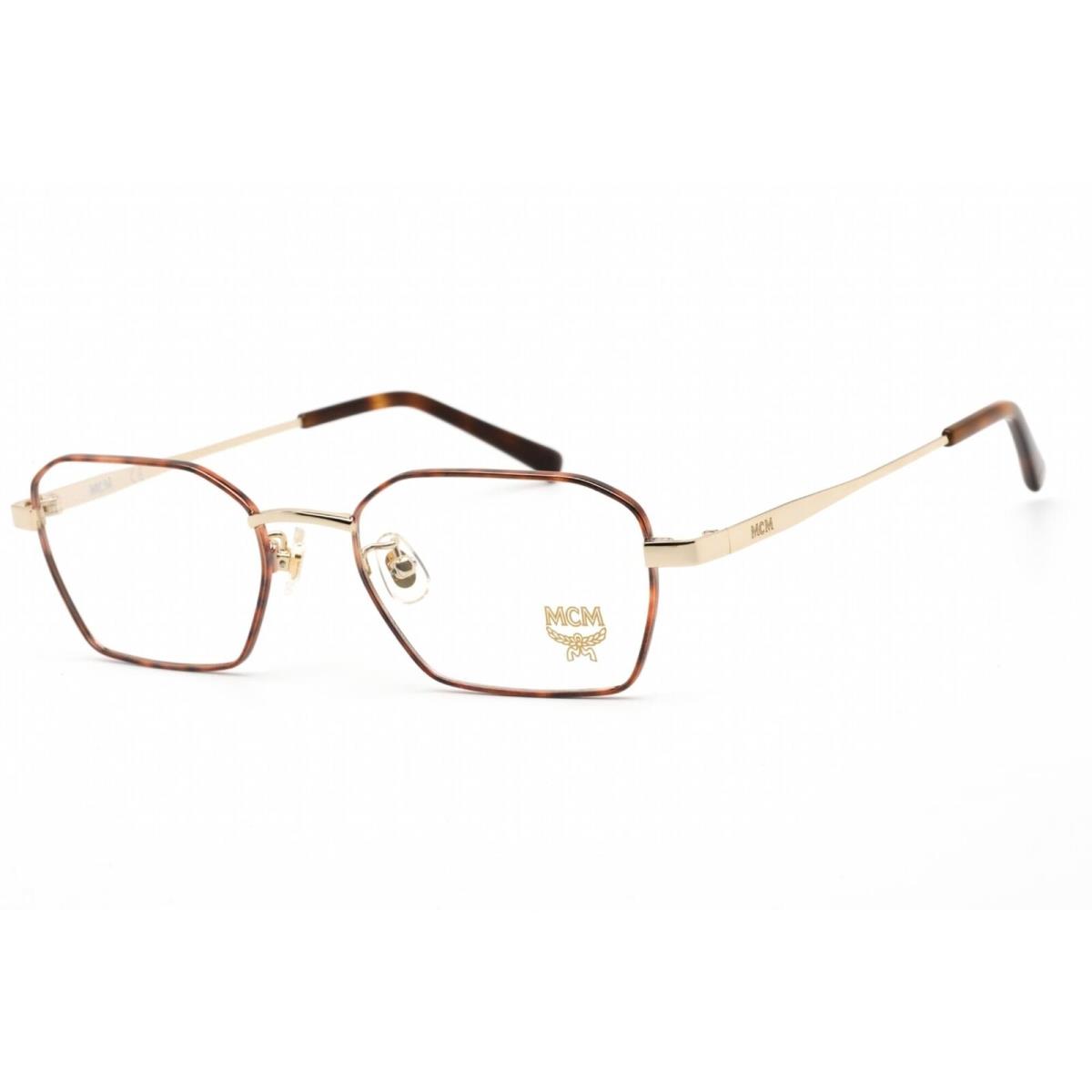 Mcm Unisex Eyeglasses Clear Lens Shiny Gold/light Havana Geometric MCM2130A 723