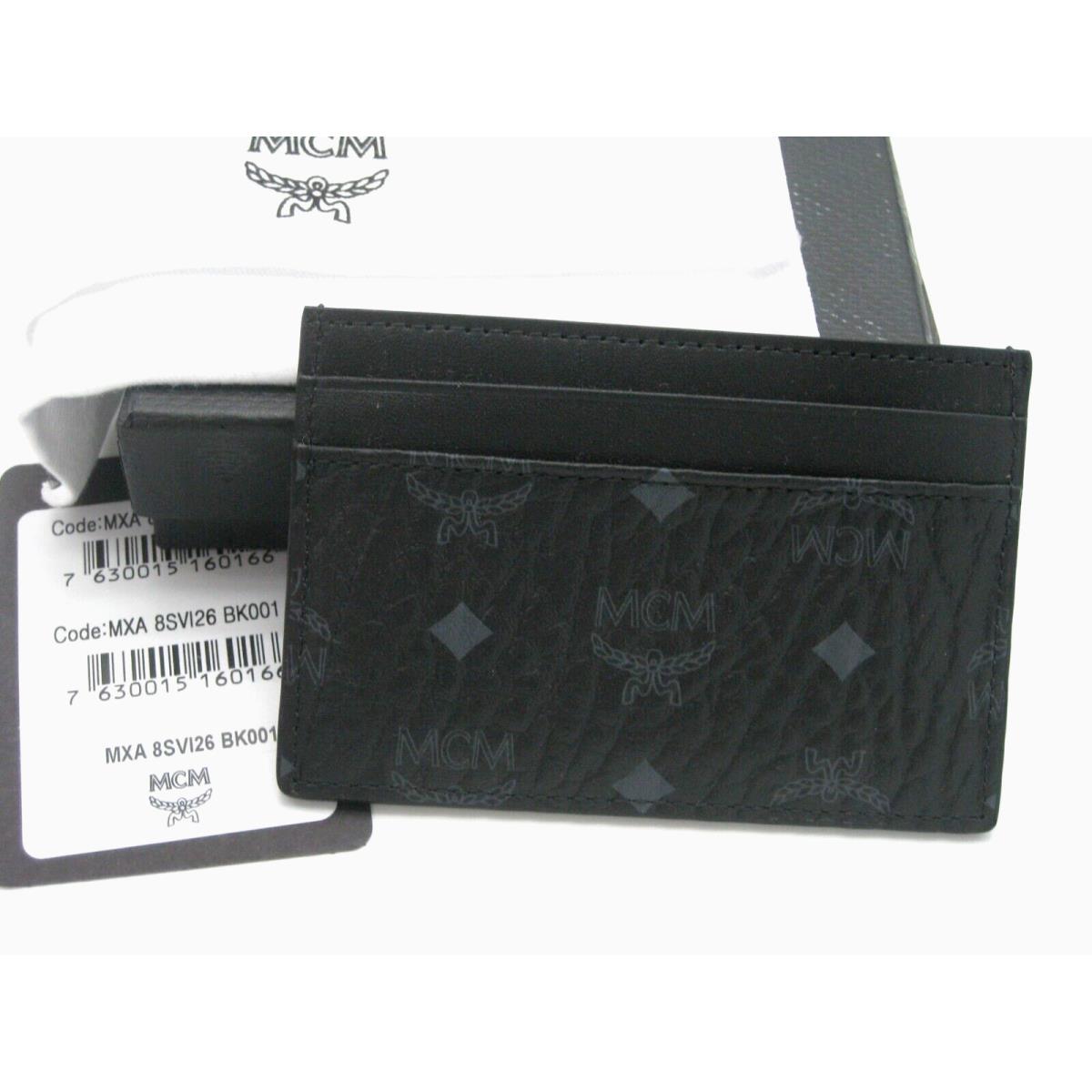 Mcm Visetos Monogram Card Case Black w/ Box Dust Bag