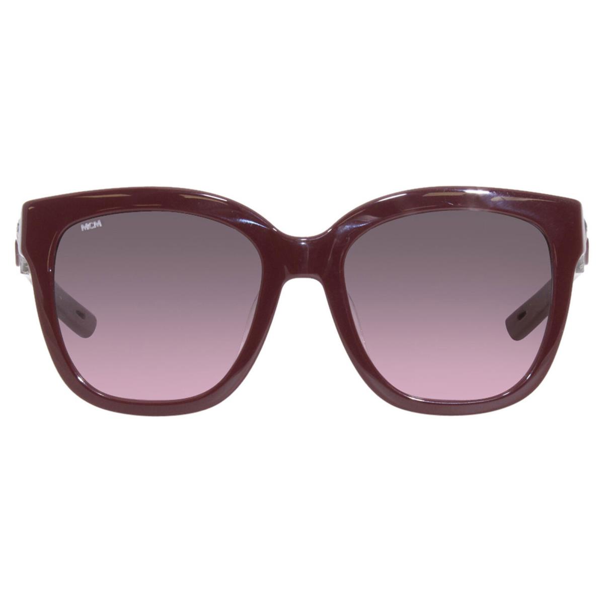 Mcm MCM697SLA 618 Sunglasses Women`s Wine/black Visetos/grey-pink Gradient 56mm