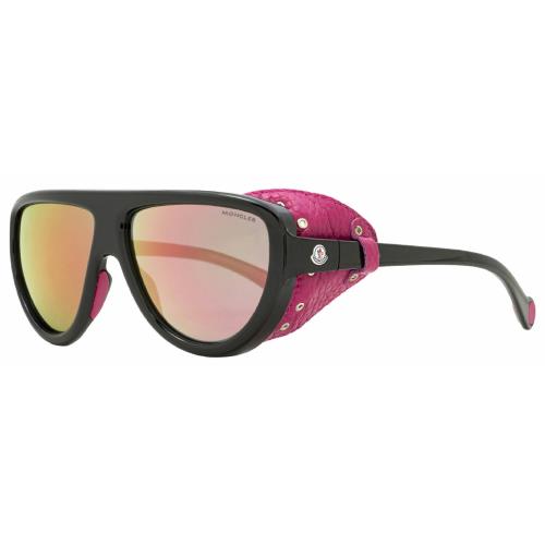 Moncler Shield Sunglasses ML0089 01Z Black/pink Leather 57mm 0089